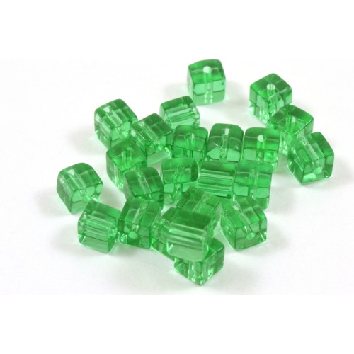 Glass cube 4mm green